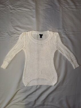 Rue21 White Open‎ Weave Scoopneck Sweater Medium D001